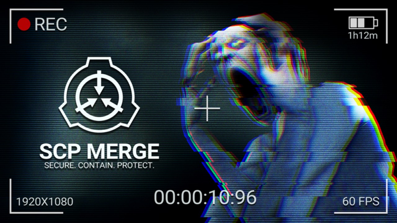 SCP-096 qui hurle dans un cadre caméra glitché de Merge an SCP sur Roblox